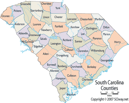 SC counties map