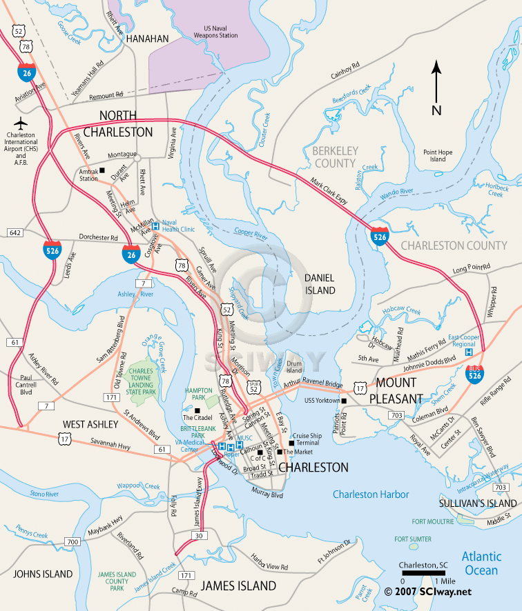Charleston South Carolina Map Charleston, South Carolina   Free Online Map